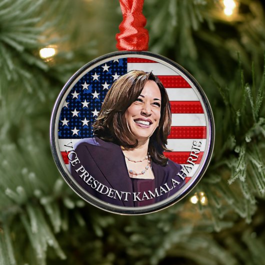 Vice President Kamala Harris Keepomwille Souvenir Metalen Ornament (Boom)
