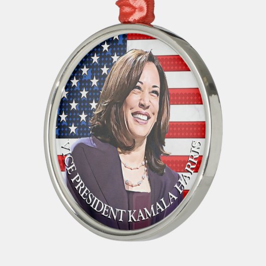 Vice President Kamala Harris Keepomwille Souvenir Metalen Ornament (Links)