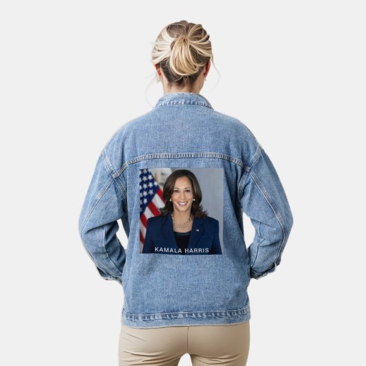 Vice President Kamala Harris Officiële foto Vrouwe Denim Jacket (Model)