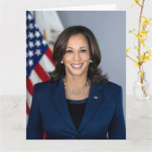 Vice-President Kamala Harris Portret Verjaardag Kaart (Gele Bloem)