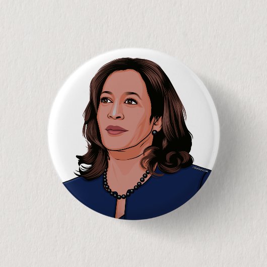 Vice President Kamala Harris Ronde Button 3,2 Cm (Voorkant)