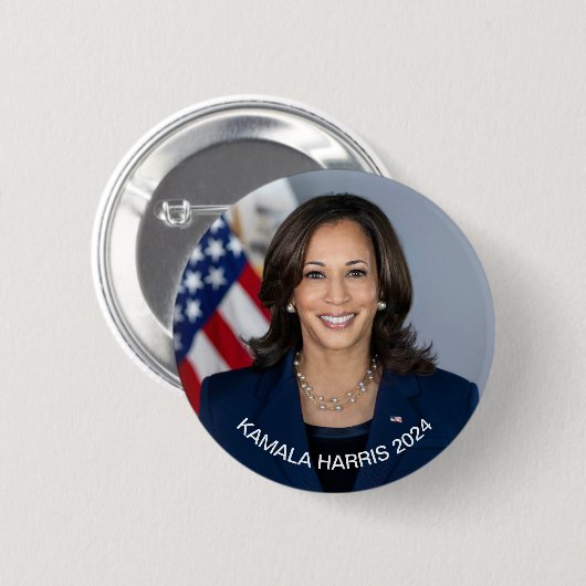 Vice-President Kamala Harris Ronde Button 5,7 Cm (Voorkant /achterkant)