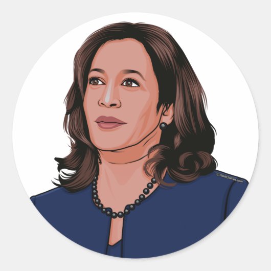 Vice President Kamala Harris Ronde Sticker (Voorkant)