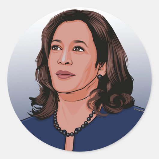 Vice President Kamala Harris Ronde Sticker (Voorkant)