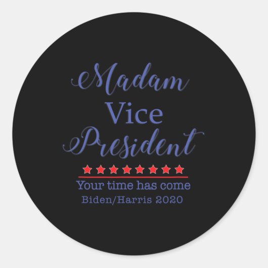 Vice President Kamala Harris Ronde Sticker (Voorkant)