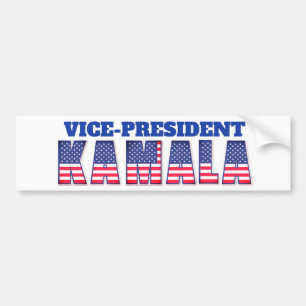 Vice-President Kamala in rood, wit en blauw Bumpersticker