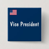 Vice President Vierkante Button 5,1 Cm (Voorkant)
