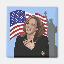 Vice Press Kamala Harris Vlag Vrijheidsbeeld Magneet