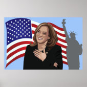 Vice Press Kamala Harris Vlag Vrijheidsbeeld Poster (Voorkant)