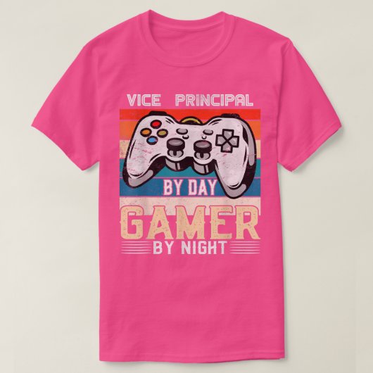 Vice-Principal by day gamer by night video gaming  T-shirt (Design voorkant)