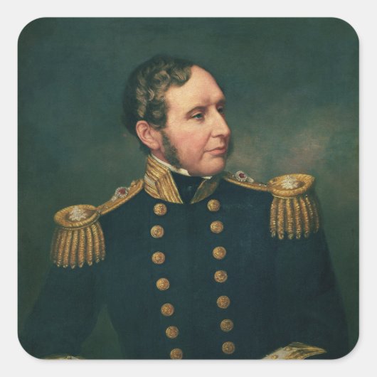 Viceadmiraal Robert Fitzroy Vierkante Sticker (Voorkant)