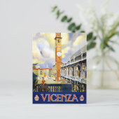 Vicenza Italy Vintage Travel Poster hersteld Briefkaart (Staand voorkant)