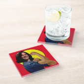 VicePresident Kamala Harris als Rosie Glazen Onderzetter (Schuin)