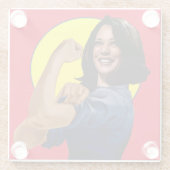 VicePresident Kamala Harris als Rosie Glazen Onderzetter (Achterkant)