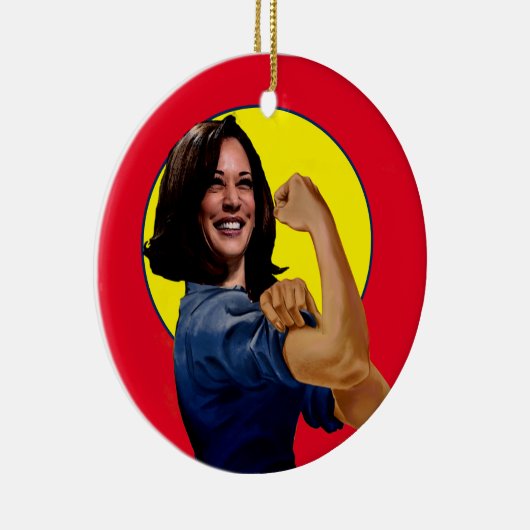 VicePresident Kamala Harris als Rosie Keramisch Ornament (Rechts)