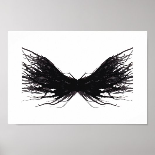 Vices Abstract Black Wings Alcohol Ink Art Poster (Voorkant)