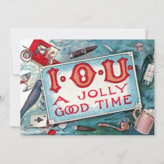  Vices Party, gokken Drink roken Kaart (Voorkant)