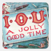  Vices Party, gokken Drink roken Vierkante Sticker (Voorkant)