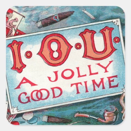  Vices Party, gokken Drink roken Vierkante Sticker (Voorkant)