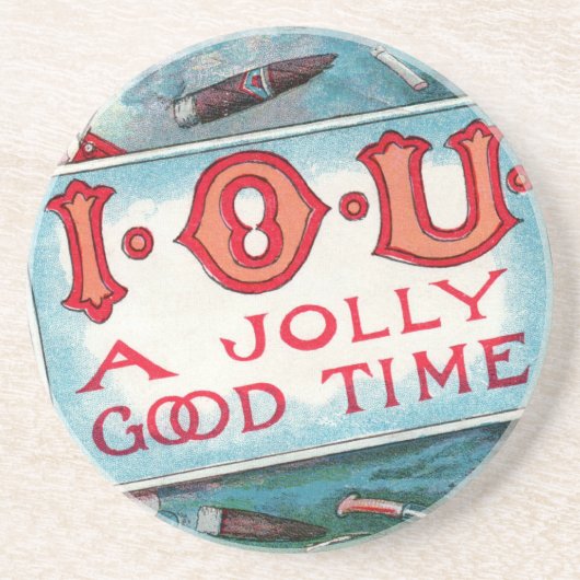 Vices Party, gokken Drink roken Zandsteen Onderzetter (Voorkant)