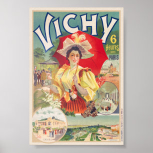 Vichy. 6 heures de Paris Vintage Poster 1895