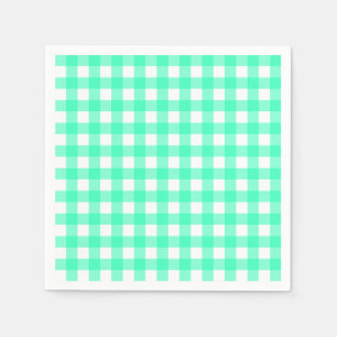 Vichy blauw turquoise servet