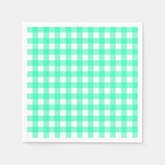 Vichy blauw turquoise servet (Voorkant)