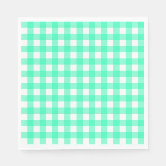 Vichy Bleu Turquoise Servet (Voorkant)