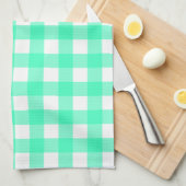 Vichy Bleu Turquoise Theedoek (Quarter Fold)