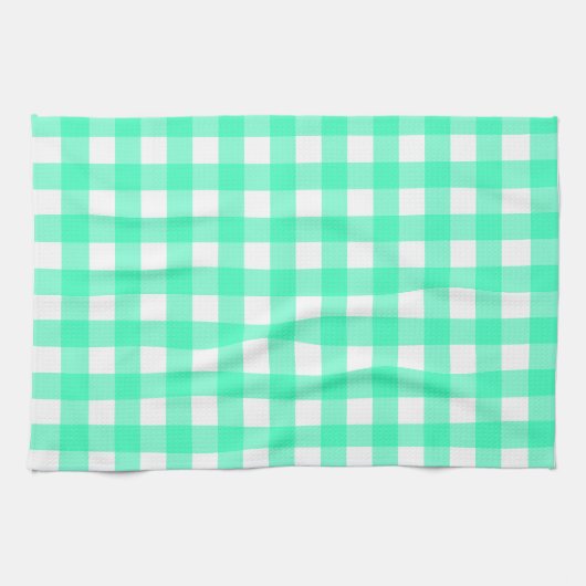 Vichy Bleu Turquoise Theedoek (Horizontaal)