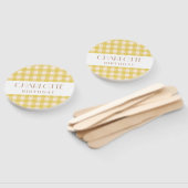 Vichy boerderij gele gingham plaid gecontroleerd f handwaaier (Niet-gemonteerd)