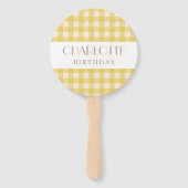 Vichy boerderij gele gingham plaid gecontroleerd f handwaaier (Voorkant)