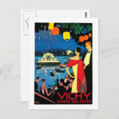Vichy Comite des Fetes ~ France Travel Art Briefkaart (Voorkant / Achterkant)