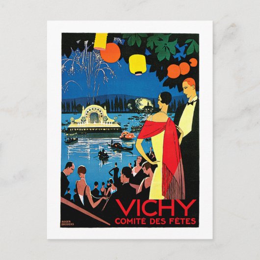 Vichy Comite des Fetes ~ France Travel Art Briefkaart (Voorkant)