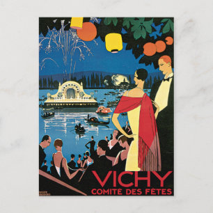 Vichy France Comite des Fetes Art 1926 Nightlight Briefkaart