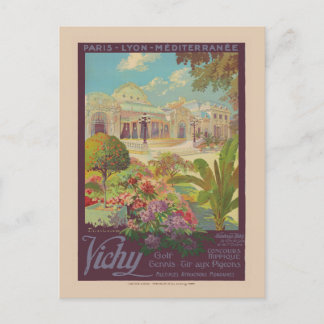 Vichy France Railroad Vintage Poster 1925 Briefkaart