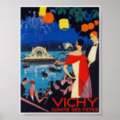 Vichy France Vintage Travel Poster (Voorkant)