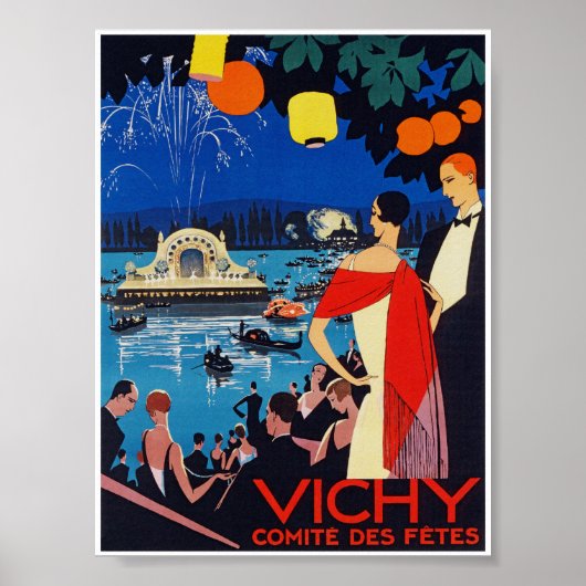 Vichy France Vintage Travel Poster (Voorkant)