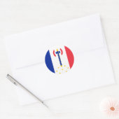 Vichy, Franse vlag Ronde Sticker (Envelop)
