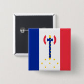 Vichy, Franse vlag Vierkante Button 5,1 Cm (Voorkant /achterkant)