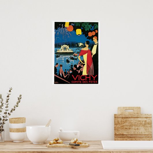  Vichy French 1920s Reizen en Poster (Keuken)