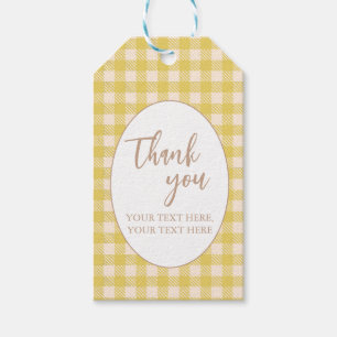 Vichy geel gingham preppy Farmer's Market Cadeaulabel