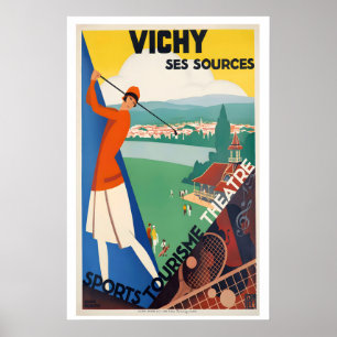 Vichy Ses Sources Vintage Reisposter van Roger Poster