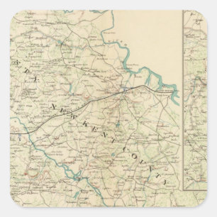 Vicinity Richmond, Va, Peninsula Vierkante Sticker