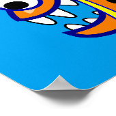 VICIOUS CARTOON FUNNY PIRANHA FISH ZEE LOGO GRAPHI POSTER (Hoek)