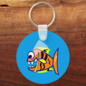 VICIOUS CARTOON FUNNY PIRANHA FISH ZEE LOGO GRAPHI SLEUTELHANGER (Voorkant)