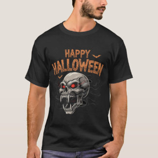 Vicious Skull met rode ogen Halloween T-shirt