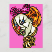 Vicious Vrouw Clown Briefkaart (Voorkant)