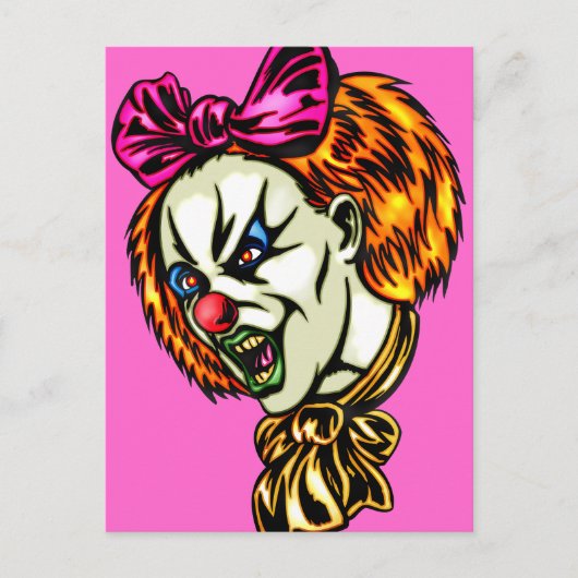 Vicious Vrouw Clown Briefkaart (Voorkant)