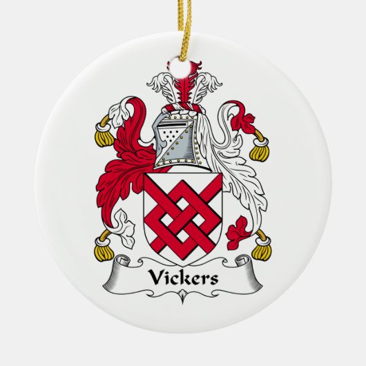 Vickers Family Crest Keramisch Ornament (Voorkant)